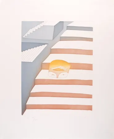 Ets En Aquatint Folon - Dans le labyrinthe