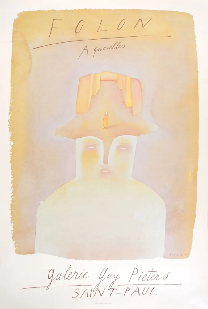 Poster Folon - Folon Aquarelles - Galerie Guy Pieters