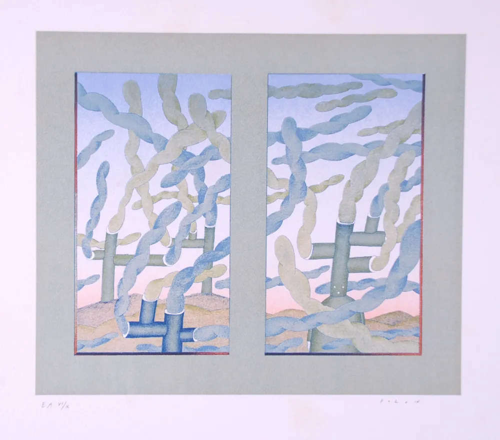Lithografie Folon - Fumées