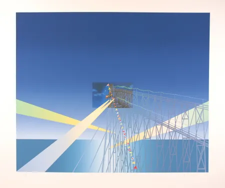 Zeefdruk Folon - Je vous écris de Coney Island - I'm writing you from Coney Island (suite Je vous écris)