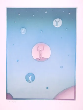 Ets En Aquatint Folon - La Communication