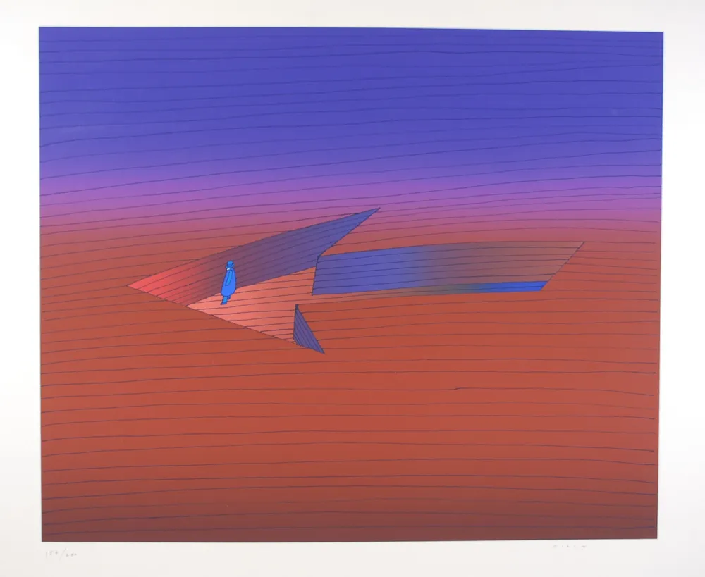 Zeefdruk Folon - Le Chemin