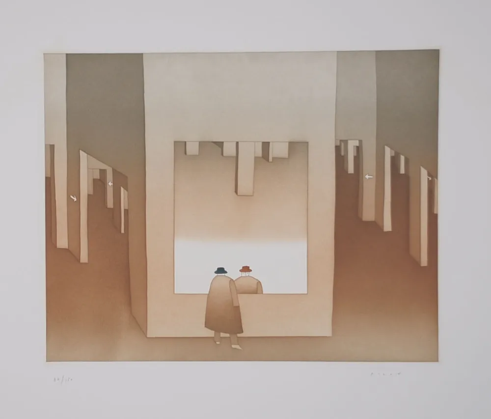 Ets En Aquatint Folon - Le Miroir