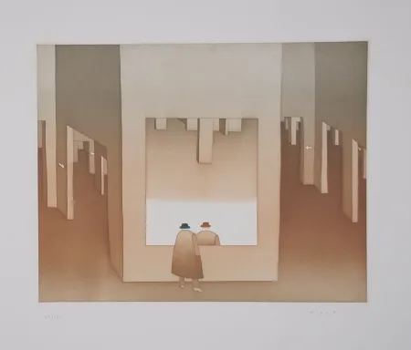 Ets En Aquatint Folon - Le Miroir