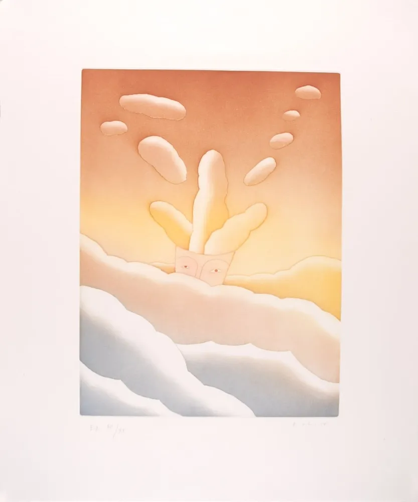 Ets En Aquatint Folon - Le poids des pensées