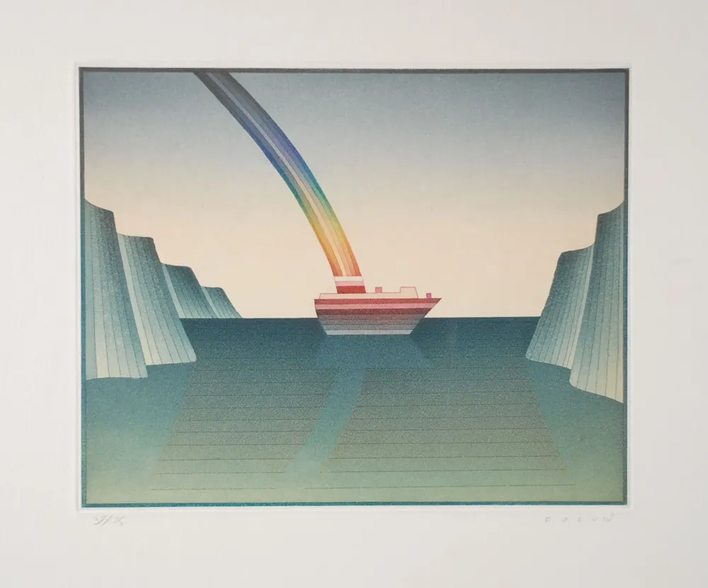 Ets En Aquatint Folon - Le Voyage