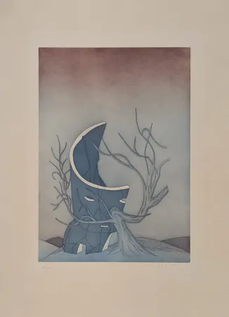 Ets En Aquatint Folon - Les Ruines circulaires V 