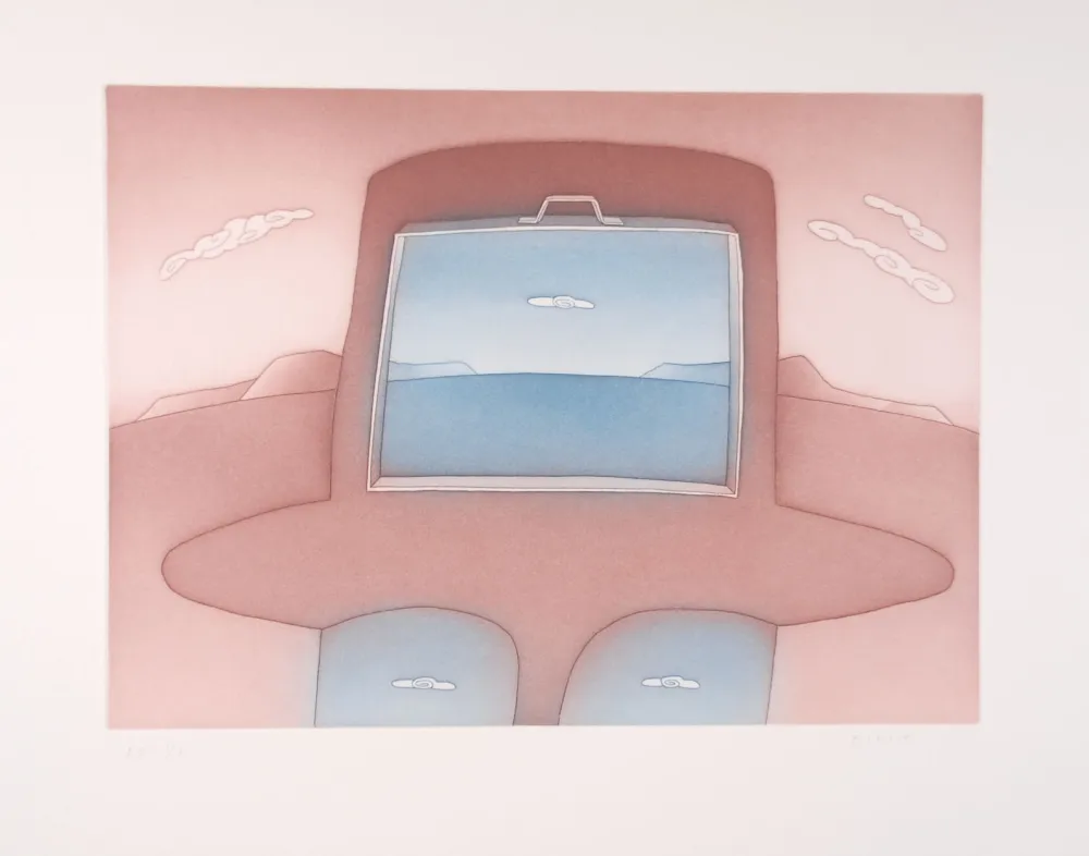 Ets En Aquatint Folon - Lointains un Nuage