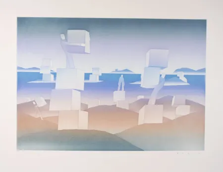 Ets En Aquatint Folon - Man at work