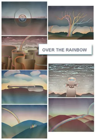 Ets En Aquatint Folon - Over The Rainbow (complet suite)