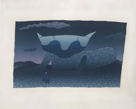 Zeefdruk Folon - Souvenir d'Alice 