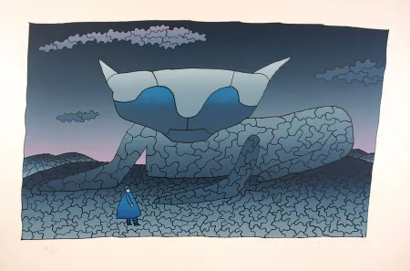 Zeefdruk Folon - Souvenir d'Alice