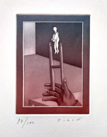 Aquatint Folon - Trecentocinquanta cammelli