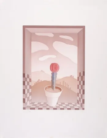 Ets En Aquatint Folon - Une Fleur