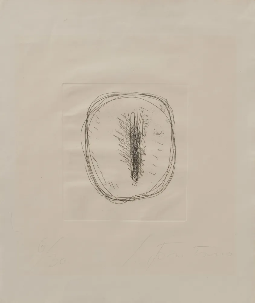 Geen Techniek Fontana - Concetto Spaziale – etching with hand-cut by Fontana himself 6/30