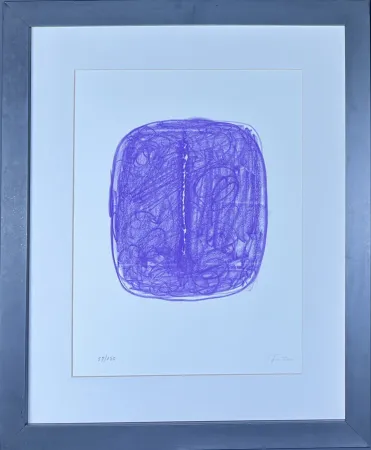 Lithografie Fontana - Lucio Fontana (1899-1968) - Concetto Spaziale - 1967 - Lithograph with hand-cut central slash incision