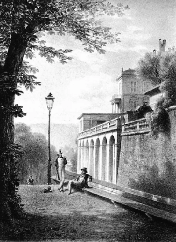 Lithografie Fontanesi - Un coin de la Treille