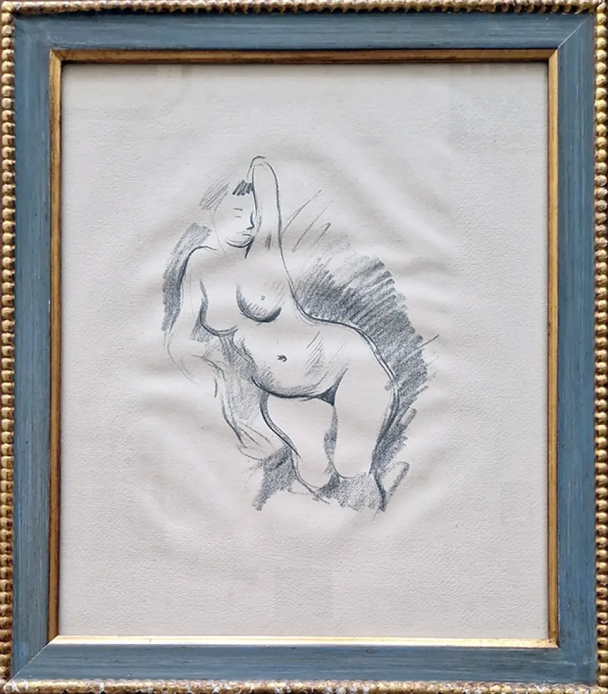 Lithografie Forain - Etude de nu, de face.