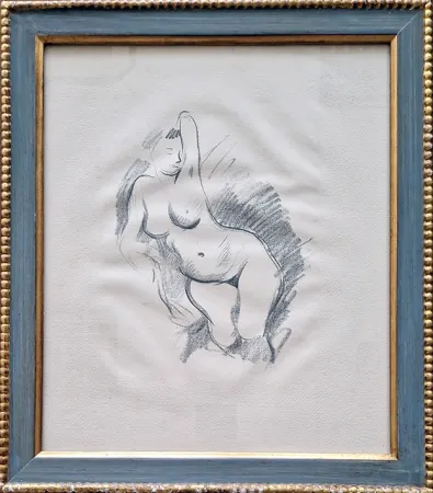 Lithografie Forain - Etude de nu, de face.