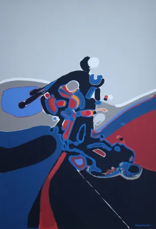 Zeefdruk Foucault - Composition abstrait