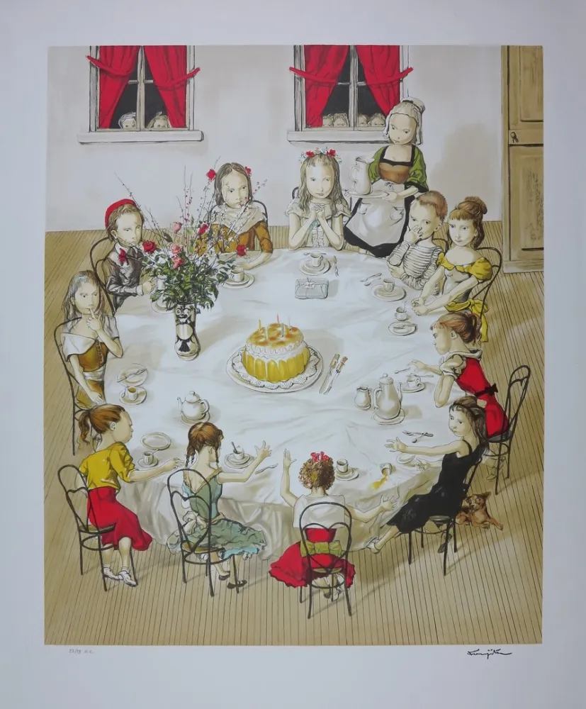 Lithografie Foujita - ANNIVERSAIRE / ANNIVERSARY