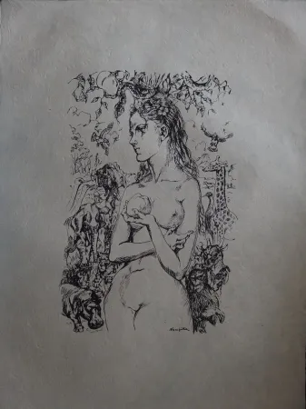 Lithografie Foujita - Eve au Jardin d'Eden