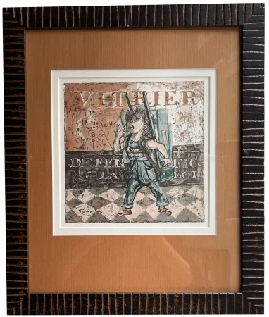 Houtsnede Foujita - VITRIER. Bois en couleurs pour 