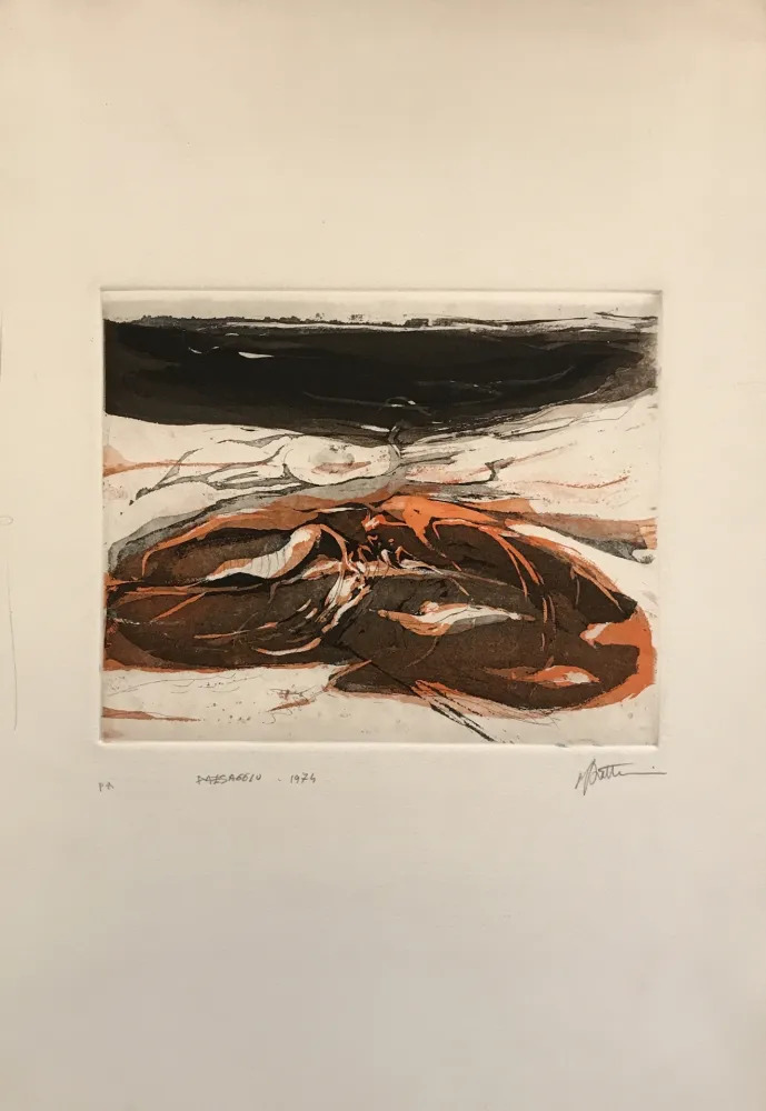 Ets En Aquatint Frattini - Paesaggio