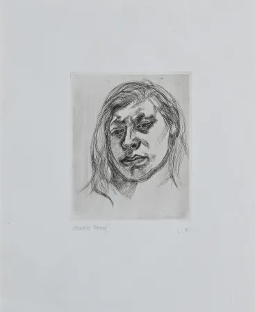Gravure Freud - Lucian Freud (1922–2011) – Head of a Girl II – Etching on paper – 1982