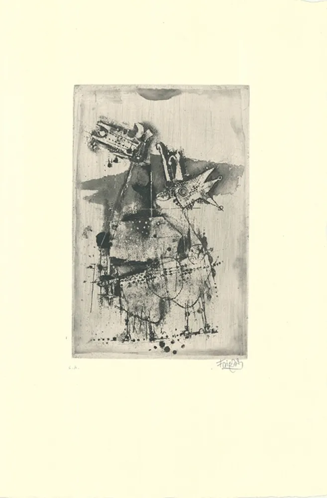 Ets En Aquatint Friedlaender - Chèvres