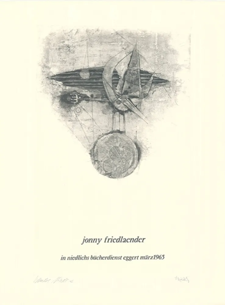 Ets En Aquatint Friedlaender - Jonny Friedlaender in niedlichs bücherdienst eggert märz 1965