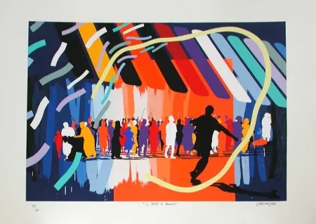 Lithografie Fromanger - Le dipri de Gaumont