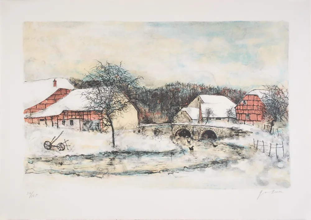 Lithografie Gantner - Douceur Hivernale