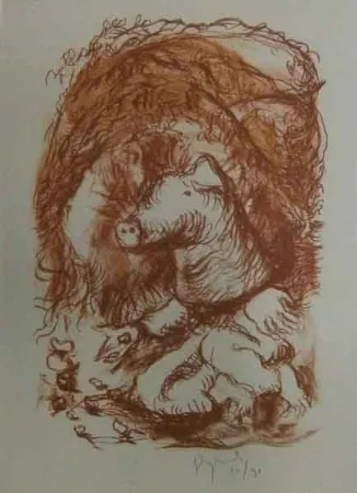 Lithografie Garouste - Marché de la truffe