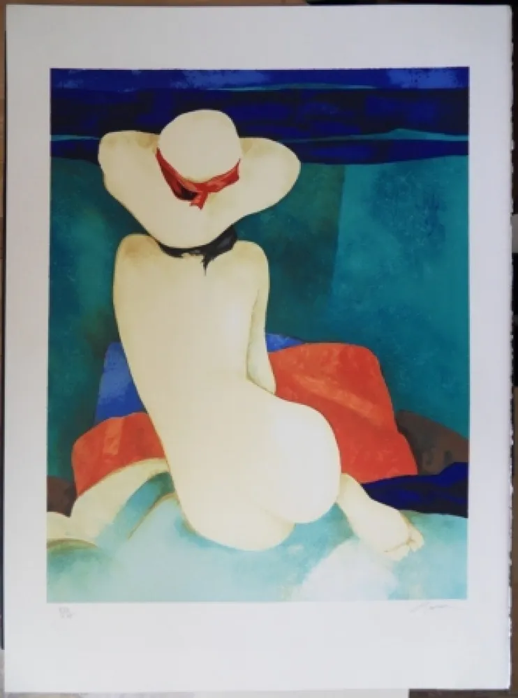 Lithografie Gaveau - Jeune fille au chapeau