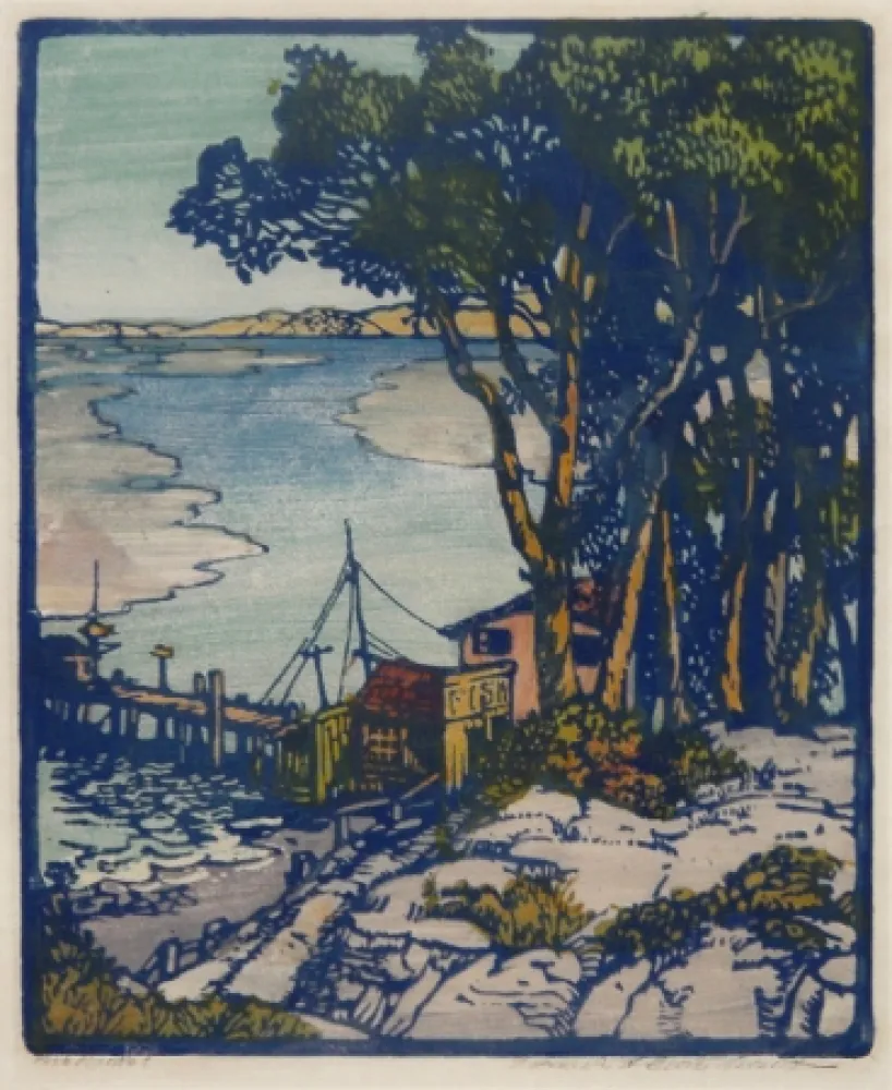 Houtsnede Gearhart - Fish Market