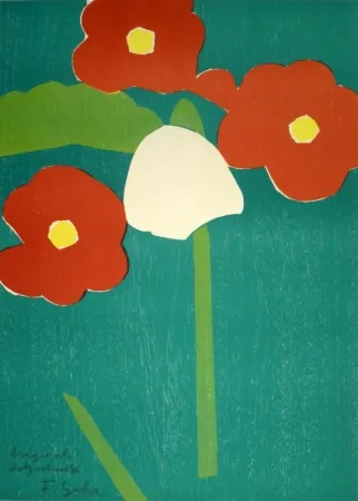 Houtsnede Gehr - Schneeglöckchen und Primeln