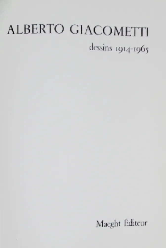 Geïllustreerd Boek Giacometti - Alberto Giacometti, dessins 1914-1915