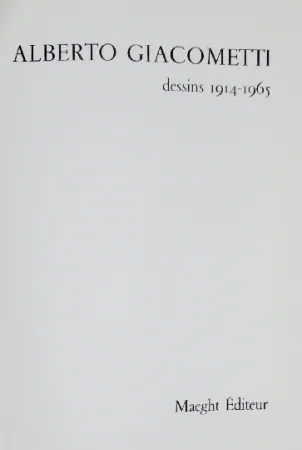 Geïllustreerd Boek Giacometti - Alberto Giacometti, dessins 1914-1915