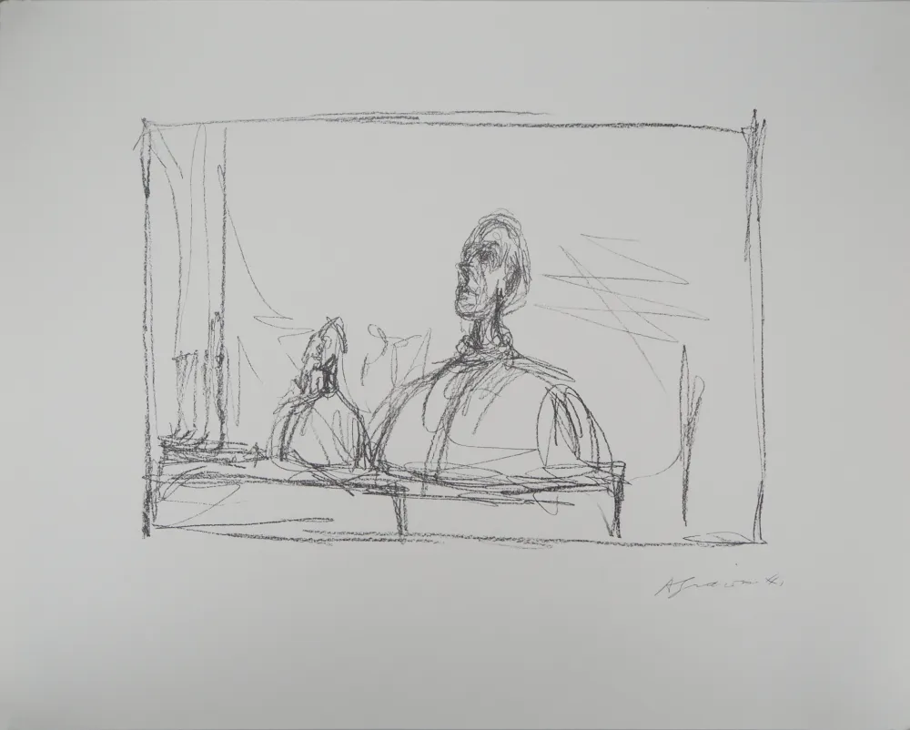 Lithografie Giacometti - Buste à l'atelier