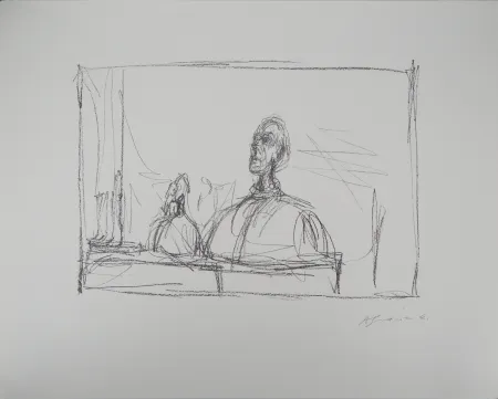Lithografie Giacometti - Buste à l'atelier