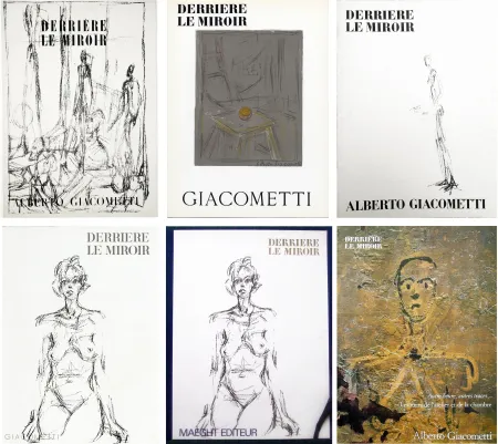 Geïllustreerd Boek Giacometti - DERRIÈRE LE MIROIR. COLLECTION COMPLÈTE DES NUMÉROS CONSACRÉS À ALBERTO GIACOMETTI (Avec 23 lithographies)