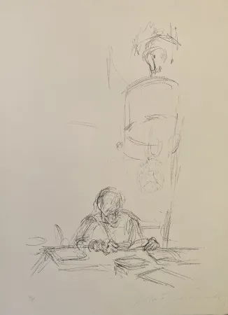 Lithografie Giacometti - La mère de l'artiste lisant sous la lampe à Stampa I