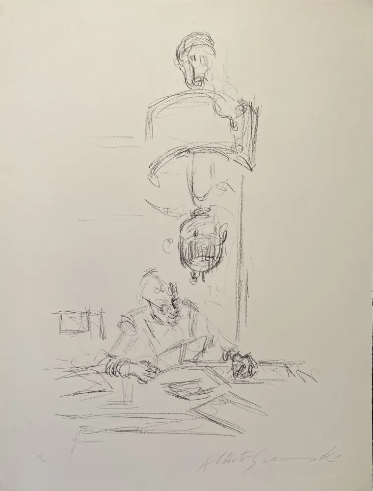 Lithografie Giacometti - La mère de l'artiste lisant sous la lampe à Stampa III