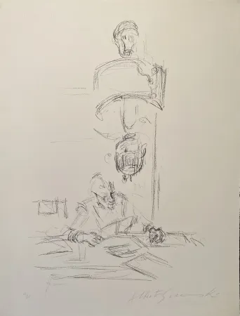 Lithografie Giacometti - La mère de l'artiste lisant sous la lampe à Stampa III