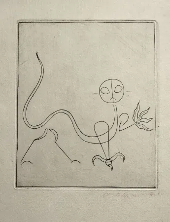 Droge Naald Giacometti - Le Chat, from  André Breton, l'Air de l'eau