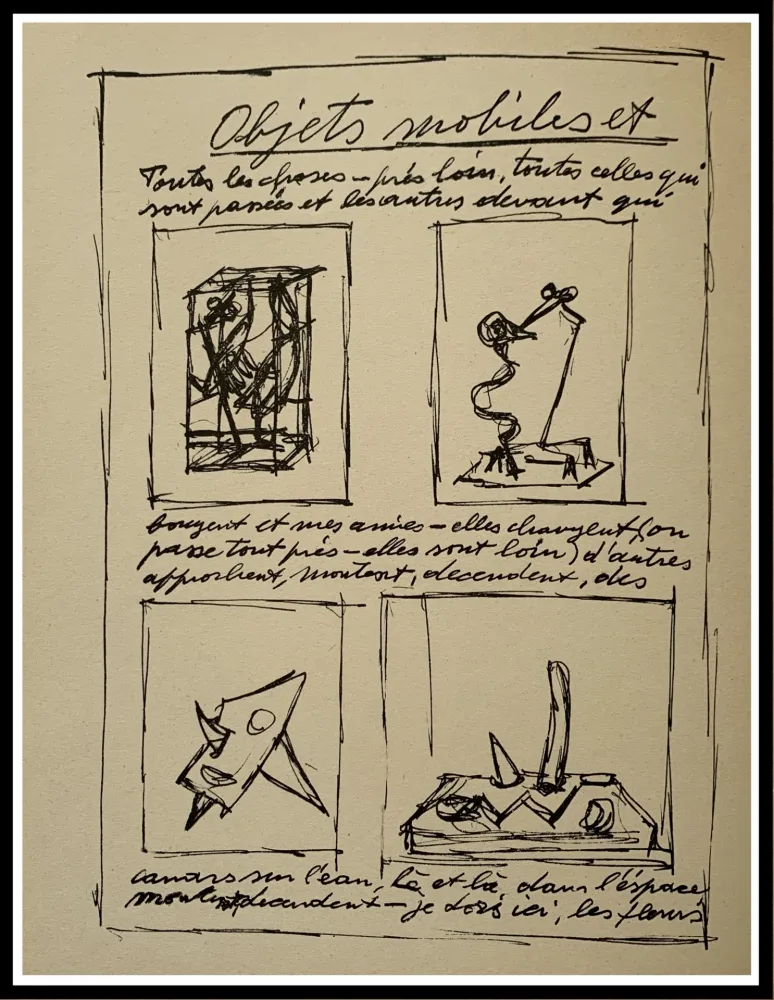 Lithografie Giacometti - OBJETS MOBILES ET MUETS I