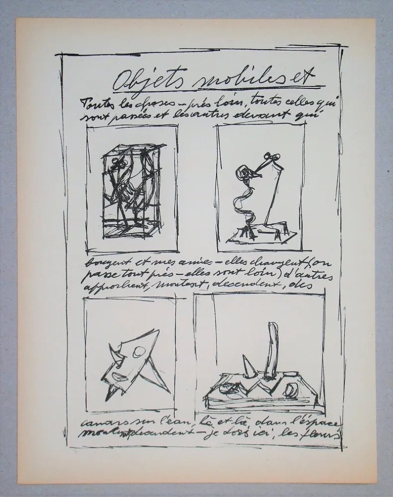 Lithografie Giacometti - Objets mobiles et muets Part I.