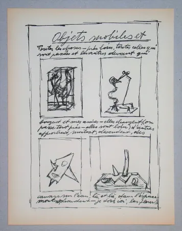 Lithografie Giacometti - Objets mobiles et muets Part I.