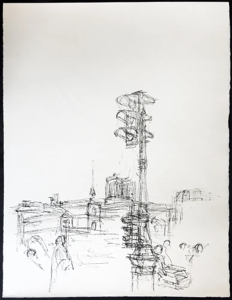 Lithografie Giacometti - Paris Sans Fin. 75ème planche (1961). 1964. Tirage à part à 20 ex.